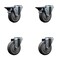 Service Caster 4'' Thermo Rubber Wheel Swivel Bolt Hole Caster Set with 2 Posi Lock Brakes, 4PK SCC-BH20S414-TPRB-PLB-2-S-2 - alternate 1